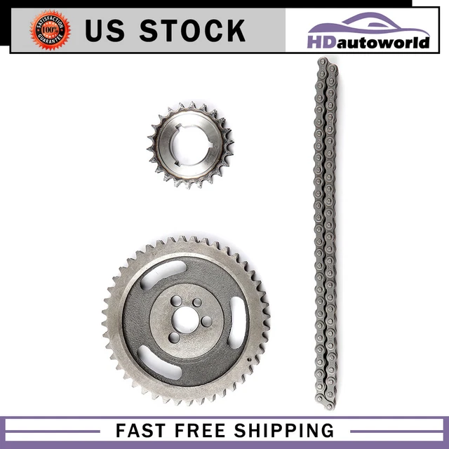 C-3023X SBC Heavy Duty Double Roller Timing Chain Set 3-Key Crank Gear
