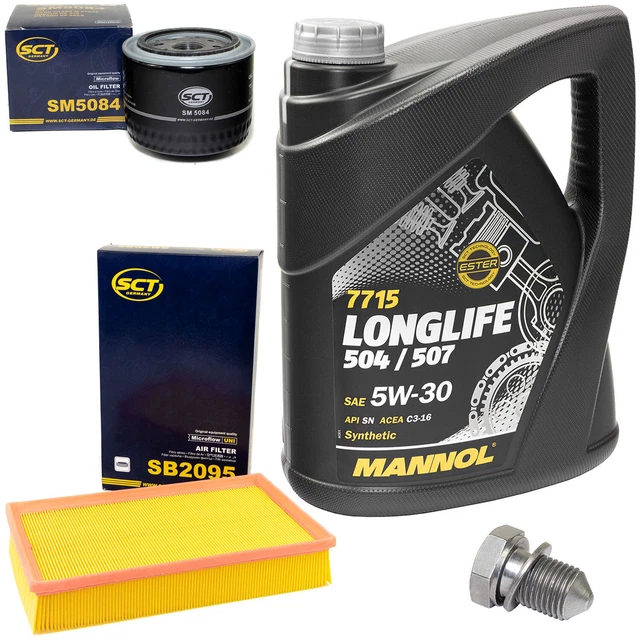 L'HUILE DE MOTEUR Filtre Kit 5W30 5litre + Bouchon De Vidange Pour EUR