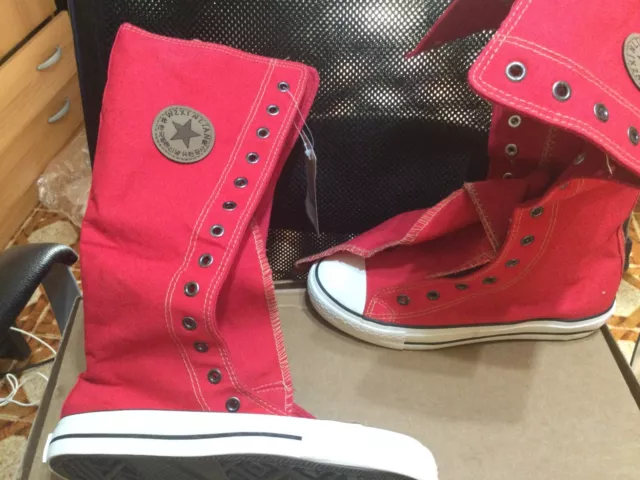 Scarpe stile Converse All Star Alte fino sotto ginocchio - Ragazza misura 36-37