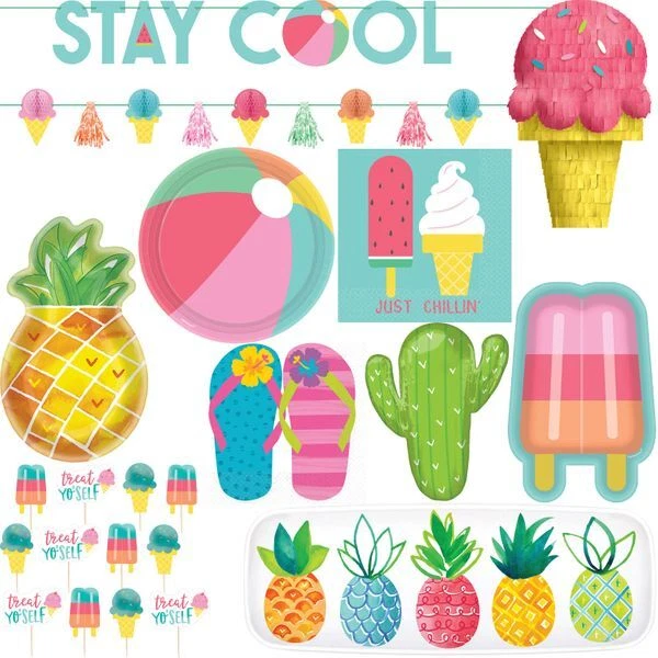 Glace Plage Fête Déco Été Hawaii Décoration Ensemble Enfants Anniversaire