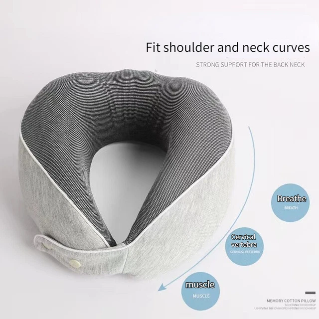 Luxury Premium Memory Foam U Shaped Neck Support Head Rest Cushion Travel Pillow 3