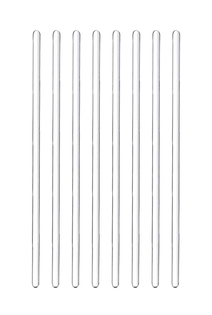 8 Pack Glass Stir Sticks 6mm Lab Stirring Rod 12 inch Length with Both Ends R...