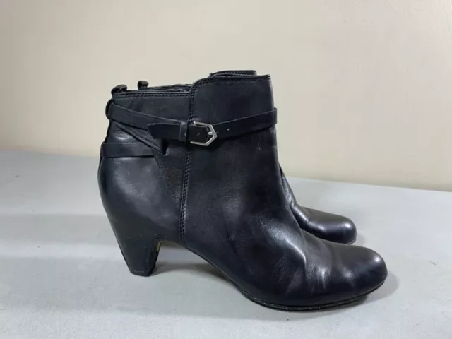 Sam Edelman Women's Black Leather Side Zip Heeled Maddox Ankle Boots Size 9.5M