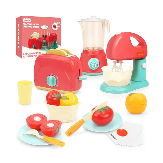 Kitchen Pretend Playset Includes Toy Blender, Toaster, Mixer, Play Cutting Fr... Kitchen Pretend Playset Includes Toy Blender, Toaster, Mixer, Play Cutting Fr...