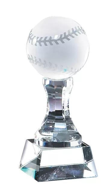 Fantasy Baseball Trophy Crystal Award Free Engraving & Lined Box 8"  M**Cry147 ~