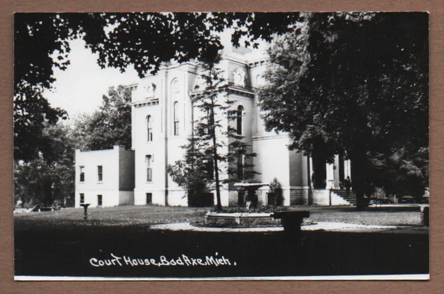 Huron County Court House Bad Axe Michigan Vintage Rppc Postcard