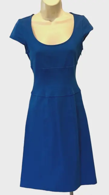 DVF Diane Von Furstenberg Royal Blue Sheath Stretch Domino Dress Sz 0 - USA