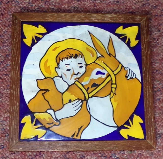 Old oak framed large tile plaque