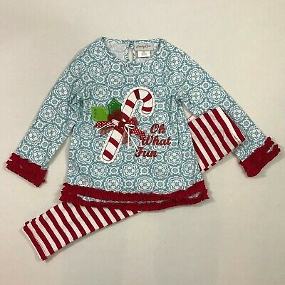 Emily Rose NWT Girl Size 5 Boutique Candy Cane Christmas Dress Legging Outfit