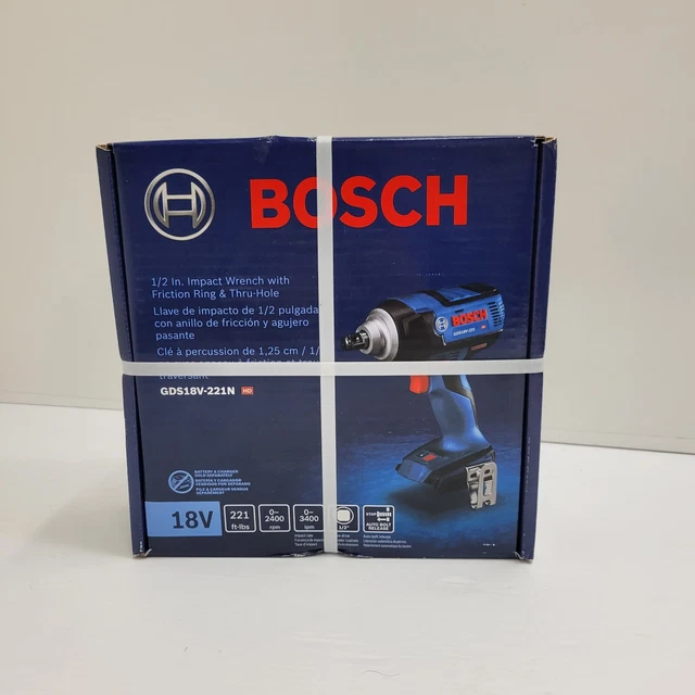 Bosch 18V Brushless Mid Torque 1/2 Impact Wrench Friction Ring GDS18V-221N *NEW*