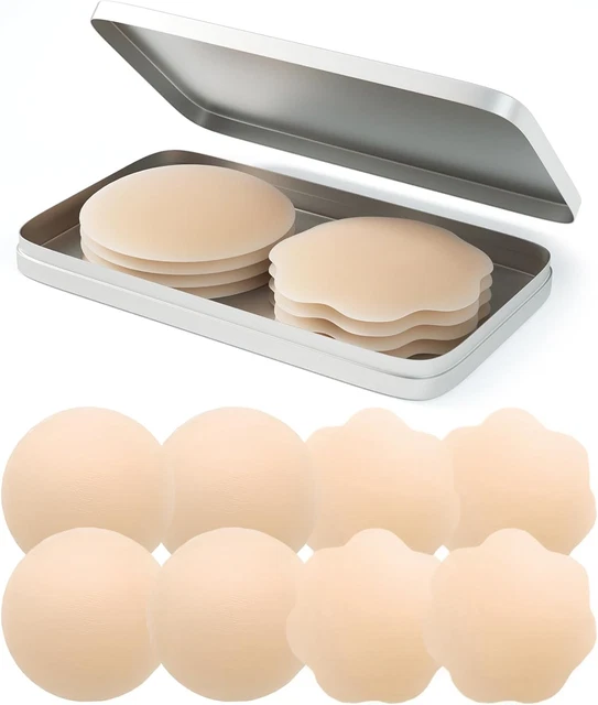 4 Pares de Cubrepezones de Mujer Adhesivos Reutilizables Silicona Cubrepezones
