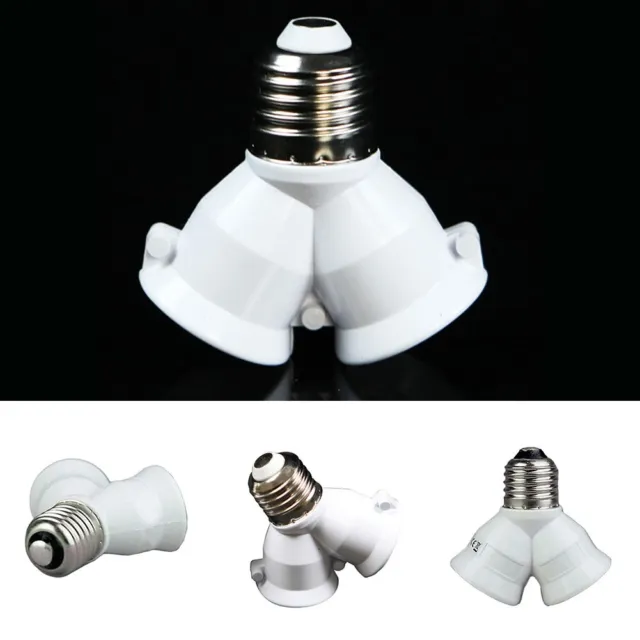 5x E27 Base Lampe Ampoule Douille 1 À 2 Splitter Adaptateur
