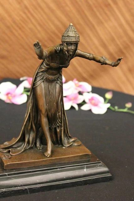 SIGNÉE D.H CHIPARUS, Bronze Art Déco Danseuse Sculpture Nouveau Marbre ...