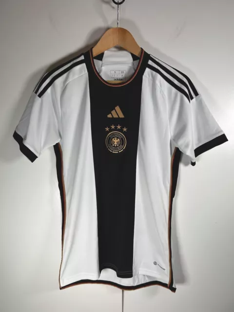 Adidas Germany Football Shirt Mens Small White 2022 Home Slim Fit Aeroready