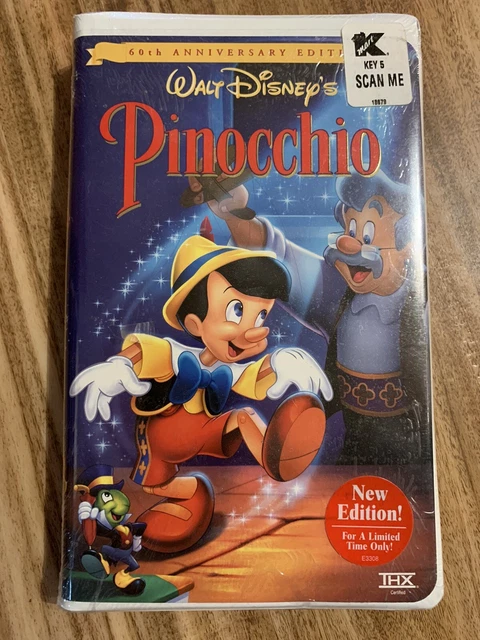 Pinocchio (VHS, 1999) Walt Disney’s Classic 60th Anniversary New Sealed