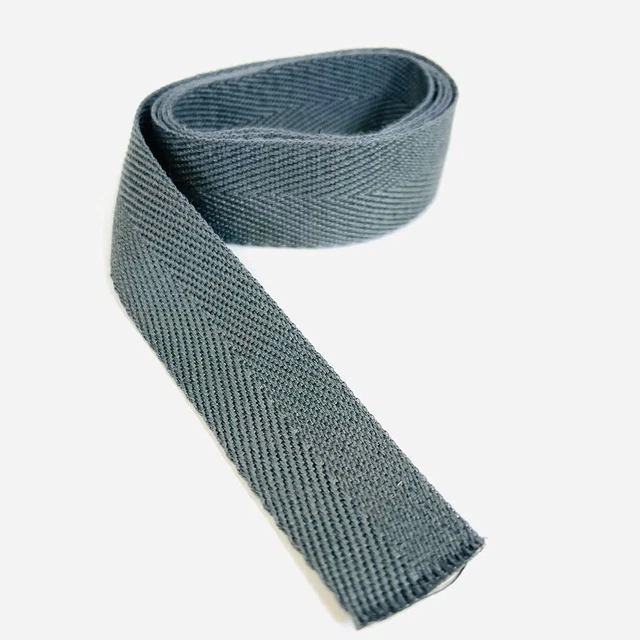 25 mm Acryl Herringbone Gurtband grau - pro Meter