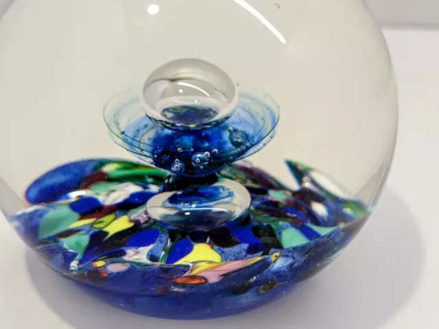 Artist Signed Selkirk Glass Paperweight Art Glass Scotland