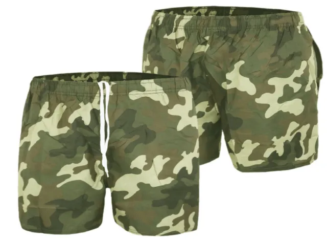 Costume Da Bagno Uomo Boxer Mare Pantaloncino Militare Bermuda Piscina Elastico
