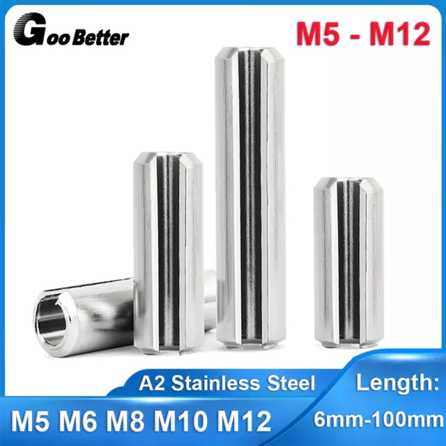 M5-M12 A2 Stainless Steel Slotted Spring Tension Pins Sellock Roll Pin DIN 1481