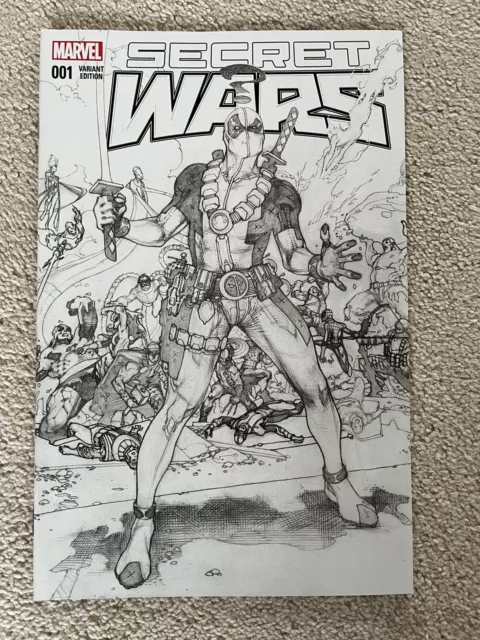 Secret Wars # 1 Forbidden Planet B&W Sketch Variant New Unread NM