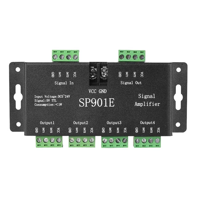 SP901E LED Pixel SPI Segnale Trasformatore Ripetitore Striscia LED Indirizzabile F1S8