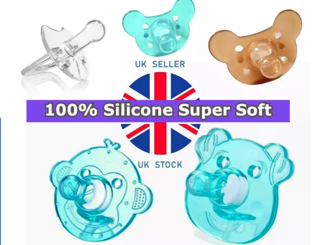 Flexible Soft Orthodontic Baby Dummy Pacifier Full Silicone Teat Nipple Soother
