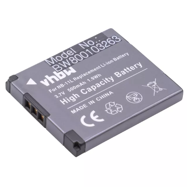 Battery for Canon PowerShot A3400 IS A2300 A3400 A2400 A2400 IS A2200 500mAh