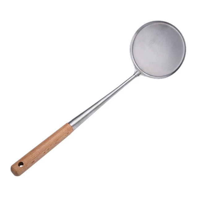 Reis Kruste Löffel Mesh-Sieb Sieb Sieb Flacher Bratlöffel Silver Protokoll