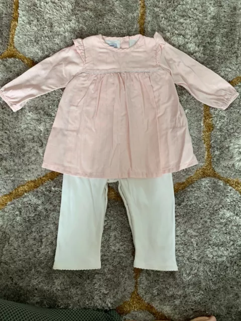 Absorba Pink & White Layer Effect Dress & Trouser One Piece Outfit - 18 Months