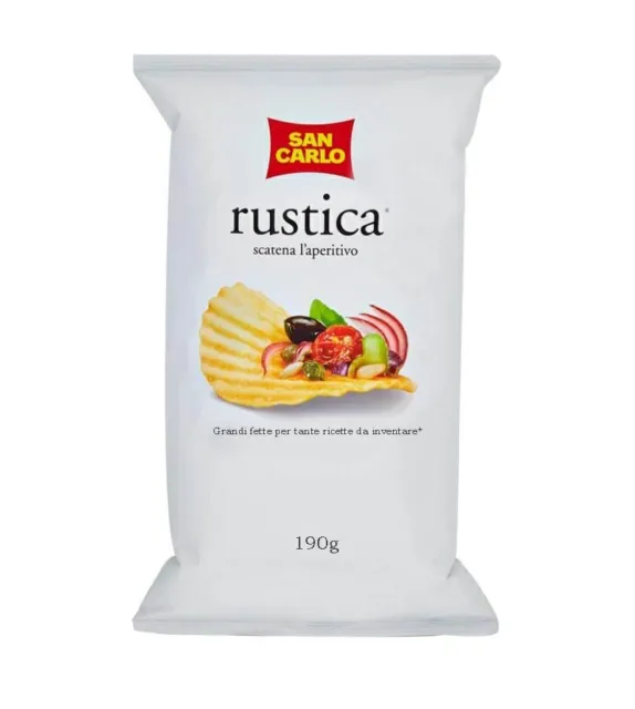 San Carlo Rustica Patatine a Grandi Fette Sapore Rustico 190g - Senza Glutine 2