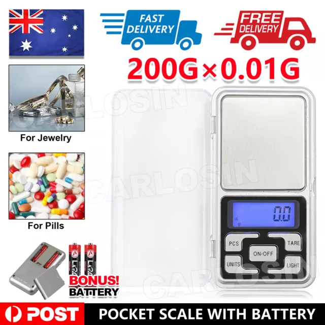 Mini Pocket Digital Scales 0.01 200g Balance Gram Jewellery Precision Weight