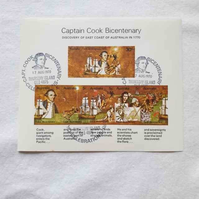 Rare Australian Stamp Mini Sheet Bicentenary Captain Cook Postmark Collection 2