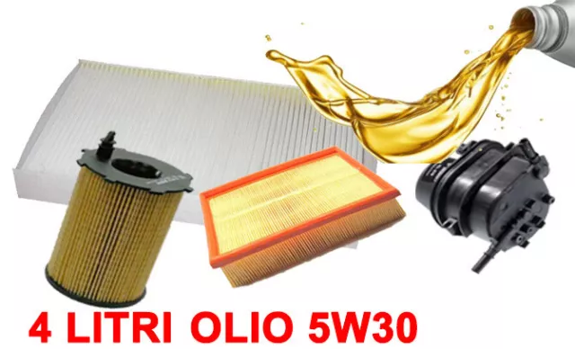 KIT 4 FILTRI TAGLIANDO OLIO 5W30 per FORD FOCUS 2 1.6 TDCI FINO AL 09 2005