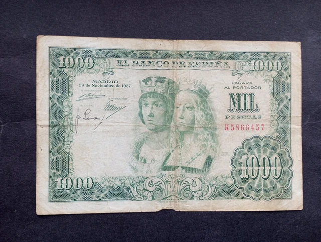 Spain 1000 Pesetas 1957 K Banknote