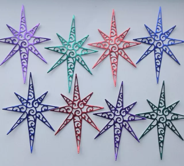 Christmas Star Topper Die Cuts - Sets of 8 in Assorted Colours