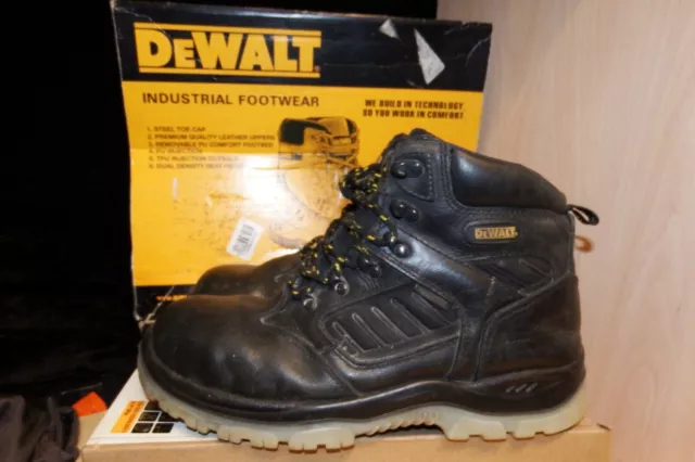 DEWALT RECIP BLACK Leather Waterproof Safety Boots VGC UK 9 EU 43 AA3 24.99 PicClick UK