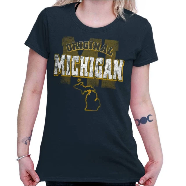 Michigan Original Hometown Vacation Gift MI Graphic T Shirts for Women T-Shirts