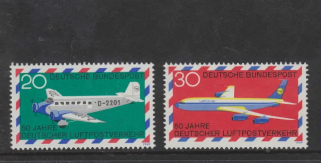 West Germany Mnh Stamp Deutsche Bundespost 1969 Airmail Services  Sg 1482-1483