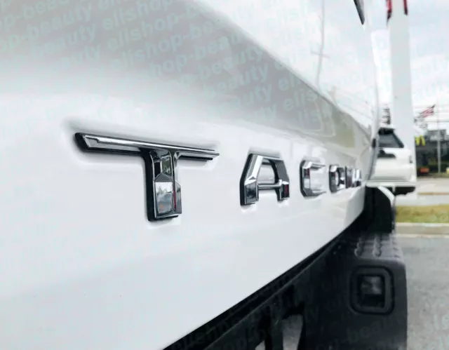 3D Raised Chrome Rear Tailgate Insert Letters Emblem fit 2016-2023 Toyota Tacoma