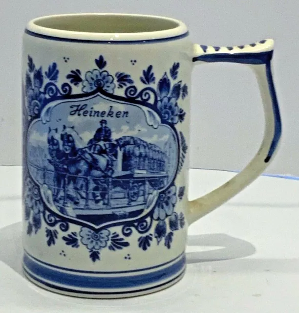 Vintage Heineken Delft blue stein made in Holland