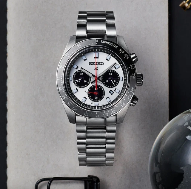 SEIKO SSC911 SPEEDTIMER Silver Dial Chronograph Solar Watch USA