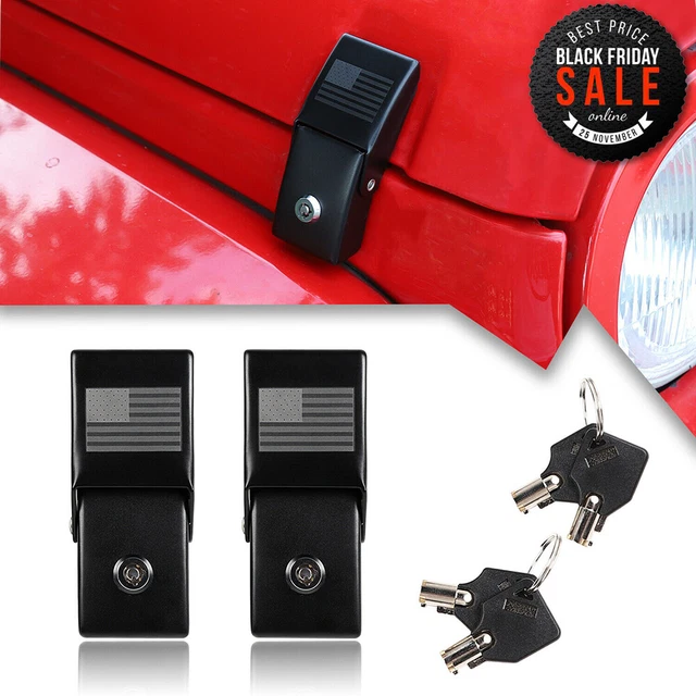 HEAVY DUTY STEEL AntiTheft Hood Latches Locks For Jeep Wrangler JK