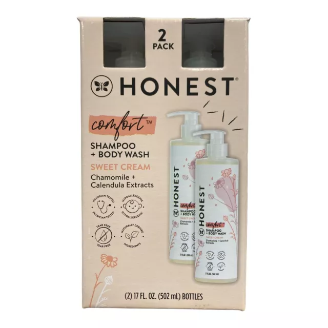 The Honest Company Comfort Sweet Cream Shampoo & Body Wash, 17 fl oz (2 Pack)