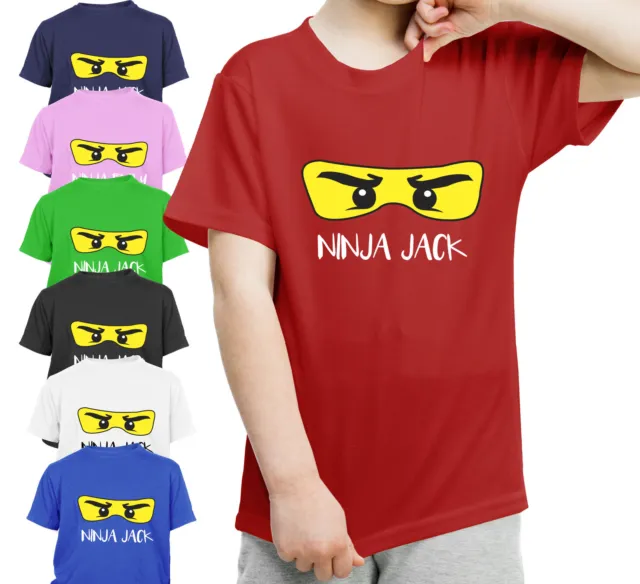 Personalised Ninja Kids Childrens Boys Girls T Shirt Party GIFT Present Birthday