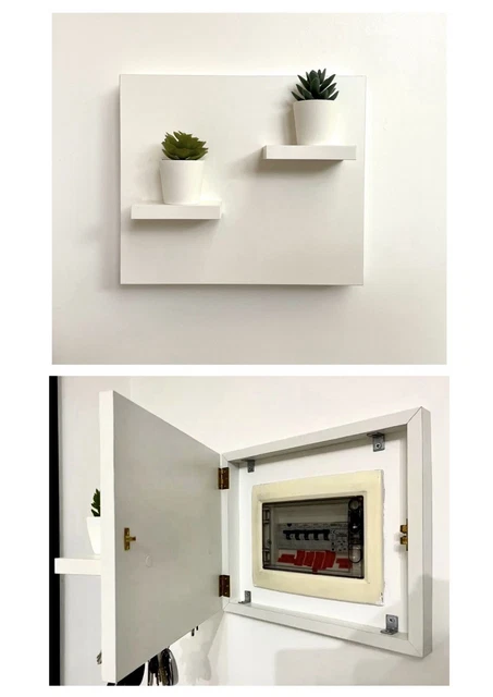 Copricontatore Elettrico Decorativo WPC Bianco - Scatola Mascheratura Per Contatori Luce Senza Perforazione - Foto 10