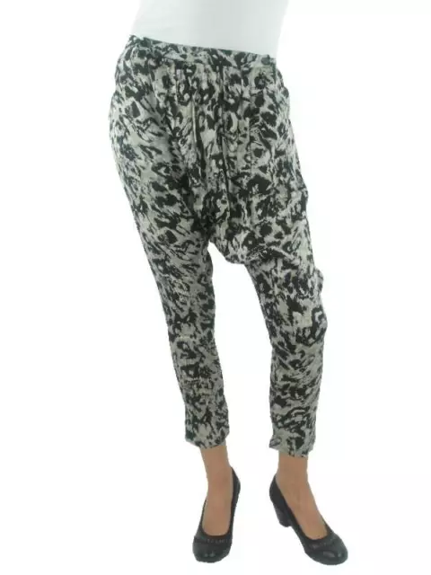 Second Female Harem Pants Cloth Trousers Samantha Black Taupe Leo Pattern