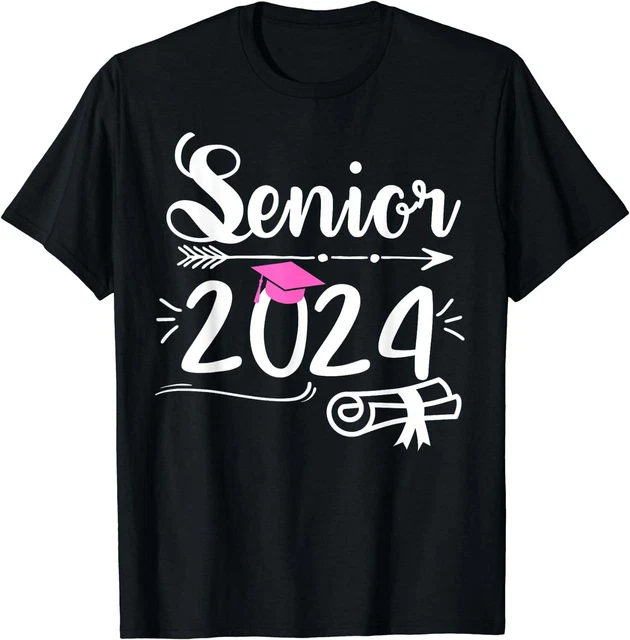 SENIOR 2024 CLASS of 2024 Graduation or First Day Of School Shirt Black