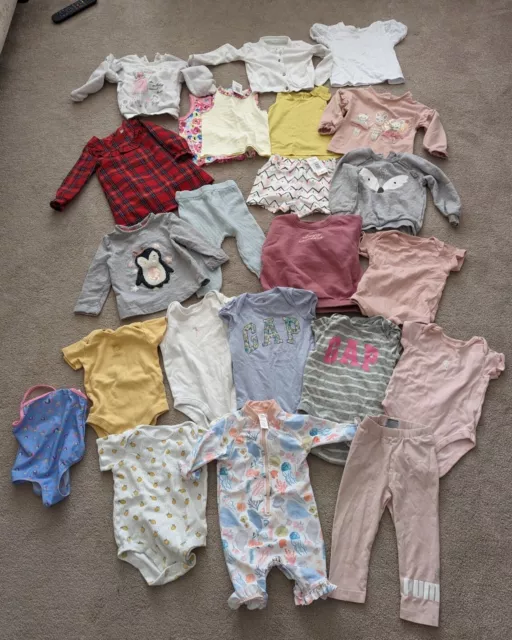 Baby Girls Bundle Rompers Leggings Tops swimsuit Next Gap 6-12 months 23 items
