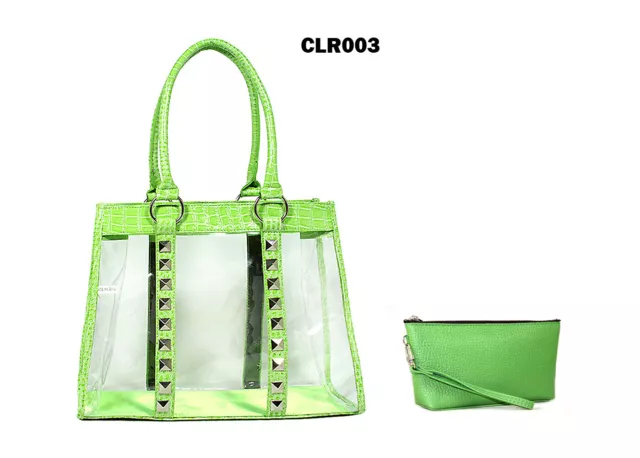 Clear PVC Tote Bag With One Free Cosmetic Bag