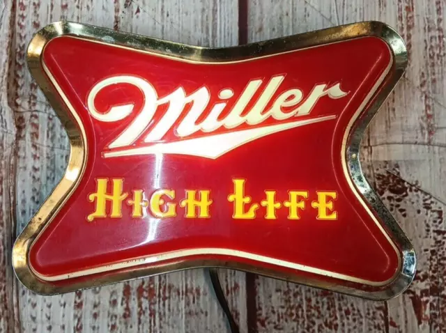 OLD miller high life lighted sign   beer bar sign 9"X6.5" -FREE SHIPPING